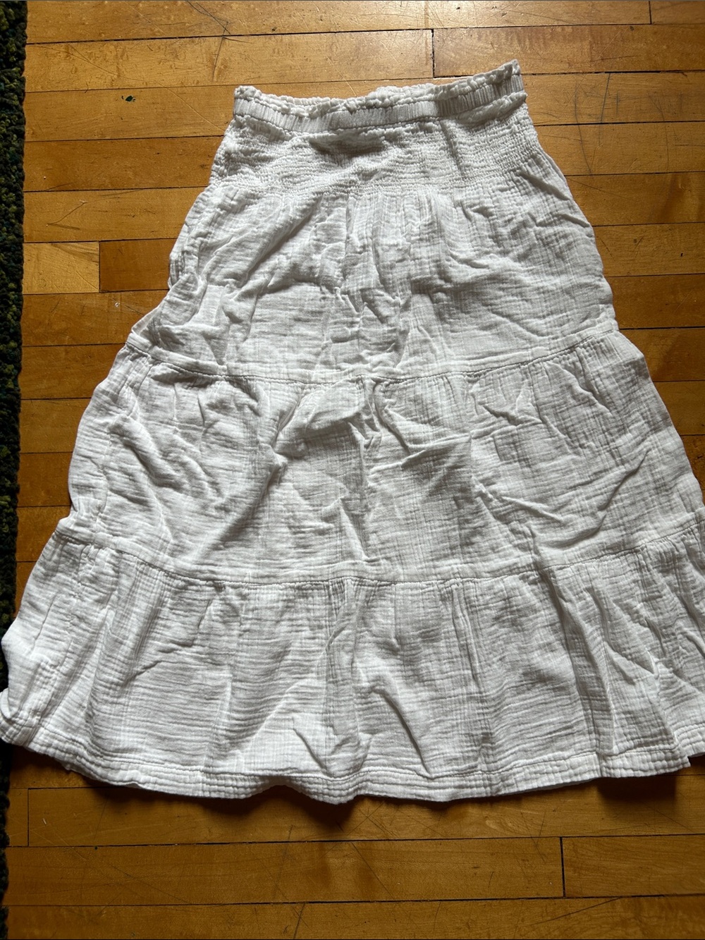 GAP White Tiered Cotton Maxi Skirt